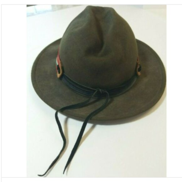 Vtg Sima International 100% Wool Fedora Hat w/ Leather/ fabric Trim Sz S (7.25") - Picture 7 of 11